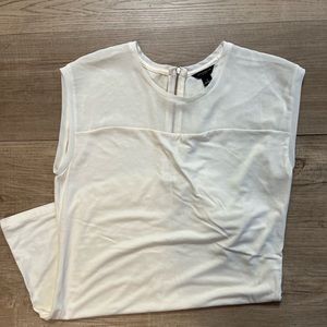 Ann Taylor Ivory Sleeveless Sheer Top
